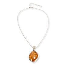 Amber Extraordinaire Pressed Amber Doublet Pendant w/adjustable chain