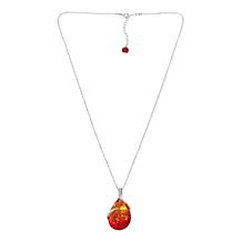 Amber Extraordinaire Sterling Silver Pear Ombré Stone Pendant