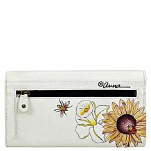 Anna by Anuschka Hand Painted Leather Tri Fold Organizer Wallet