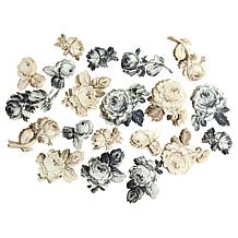 Anna Griffin® Black and Cream Flowers Sticker Set of 80