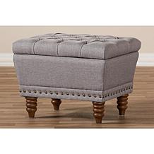 Annabelle Fabric Upholstered Button-Tufted Storage Ottoman