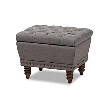 Annabelle Fabric Upholstered Button-Tufted Storage Ottoman