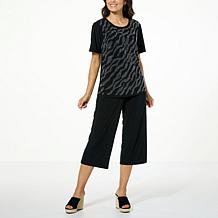 Antthony 2-piece Embellished Top and Cropped Pant Set