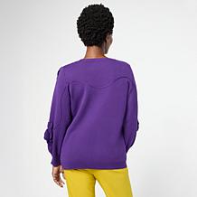 Antthony 3-Dimensional Rosette Long-Sleeve Sweater