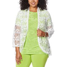 Antthony 3/4-Sleeve Crochet Lace Cardigan