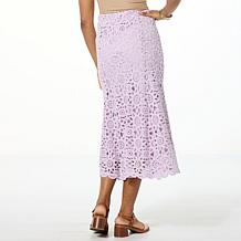 Antthony Crochet Midi Skirt with Scalloped Hem