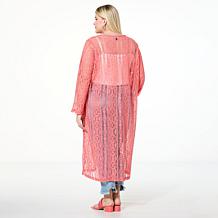 Antthony Crocheted Lace Long-Sleeve Duster