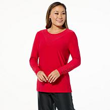 Antthony Embellished Long-Sleeve Heat Seal Top