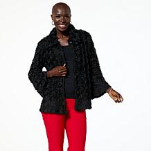 Antthony Embellished Rosette Button-Front Jacket