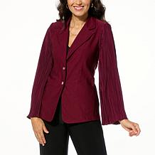 Antthony Pleated Bell-Sleeve Executive Stretch Blazer