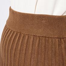 Antthony Pleated Sweater Knit Midi Skirt
