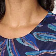 Antthony Printed Mesh Knit Tiered Sleeveless Dress