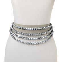 Antthony Stretch Belt with Faux Pearl Beads