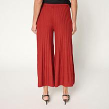 Antthony Sweater Knit Pull-On Gaucho Pant with Piping