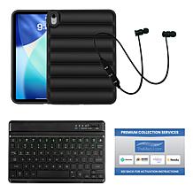 Apple iPad 11" 128GB Tablet w/ Puffer Case & Keyboard