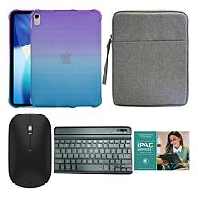 Apple iPad 11" Yellow 128GB Tablet with Ombre Case & Keyboard