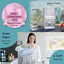 Aqua Optima Perfect Pour 6 Cup Water Filter Pitcher, 1 Filter
