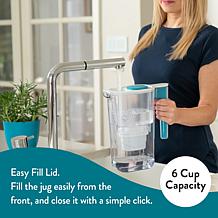 Aqua Optima Perfect Pour 6 Cup Water Filter Pitcher, 3 Filters