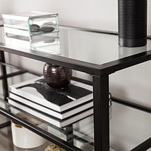 Ari Metal and Glass TV Stand - Black