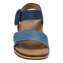 "As Is" Aetrex® Claire Memory Foam Arch Support Leather Sandal