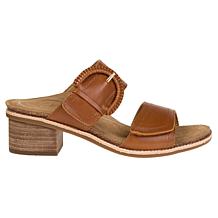 "As Is" Aetrex® Tatiana Adjustable Leather Block Heel Sandal