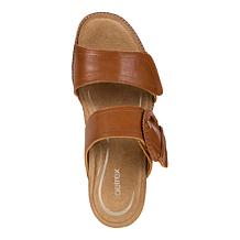 "As Is" Aetrex® Tatiana Adjustable Leather Block Heel Sandal