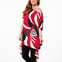 "As Is" Allison Brown NY Side Ruffle Printed Top 