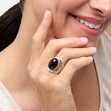 "As Is" Amber Extraordinaire Sterling Silver Oval Saddle Ring