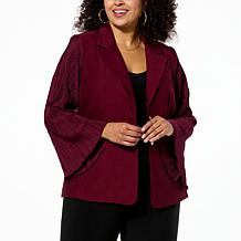 "As Is" Antthony Pleated Bell-Sleeve Executive Stretch Blazer