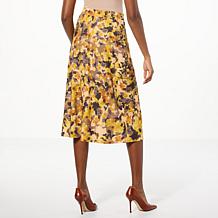 "As Is" Antthony Printed Studio Stretch Knit Cargo Midi Skirt