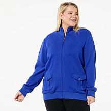 "As Is" Antthony Sweater Knit Jogger Jacket with Printed Satin Back