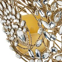 "As Is" august & leo 9" Jeweled Glitter Swan Décor with Flameless C...