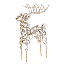 "As Is" august & leo Jeweled Reindeer Décor 3-piece Set with Gift B...