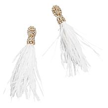 "As Is" BAUBLEBAR Resha Pavé White Feather Earrings