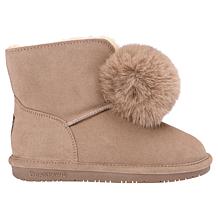 "As Is" BEARPAW® Liv Suede Pom-Pom Boot w/Rain Repellent