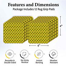 "As Is" Bell & Howell Reusable 4" x 4" Alien Carpet Grips - Set of 24