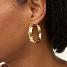 "As Is" Bellezza Bronze 1-1/2" Stardust Finish Hoop Earrings