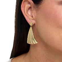 "As Is" Bellezza Bronze Hammered Fan Drop Earrings