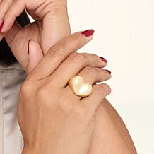 "As Is" Bellezza Bronze Polished Heart Signet Ring