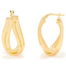 "As Is" Bellezza Bronze Twisted 2-Row Oval Hoop Earrings