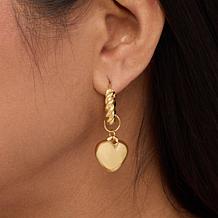 "As Is" Bellezza Bronze Twisted Hoop Charm Earrings