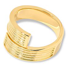 "As Is" Bellezza Contrarie Bronze Textured Rigato Wrap Ring