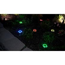 "As Is" Bell+Howell 8-pack 14-LED Solar Color-Changing Disk Lights