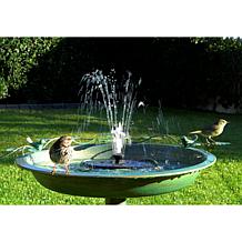 "As Is" Belmont Gardens Spetta Solar Metal Bird Bath Fountain