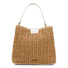 "As Is" Betsey Johnson Pearl Raffia Bucket Bag