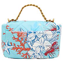 "As Is" Betsey Johnson Quilted Flap Crossbody Bag with Handle