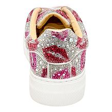 "As Is" Betsey Johnson Sidny Hearts or Lips Rhinestone Sneaker