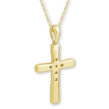 "As Is" Bright Halo Lab Grown Diamonds 0.26ctw Cross Pendant with 1...