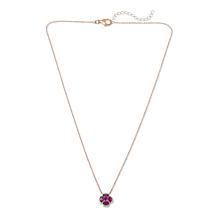 "As Is" C. Lopez Rose Gold-Plated Garnet & Zircon Clover 18" Necklace