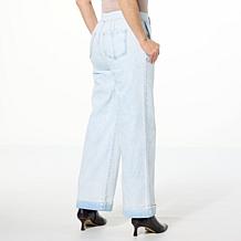 "As Is" C Wonder by Christian Siriano Front Seam Cuffed Wide Leg Jean